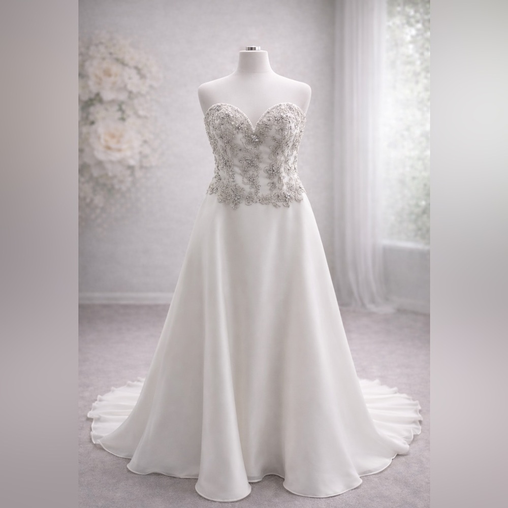 Christina Wu Bridal Wedding Dress – Size 6 – Strapless Beaded Bodice – NWT